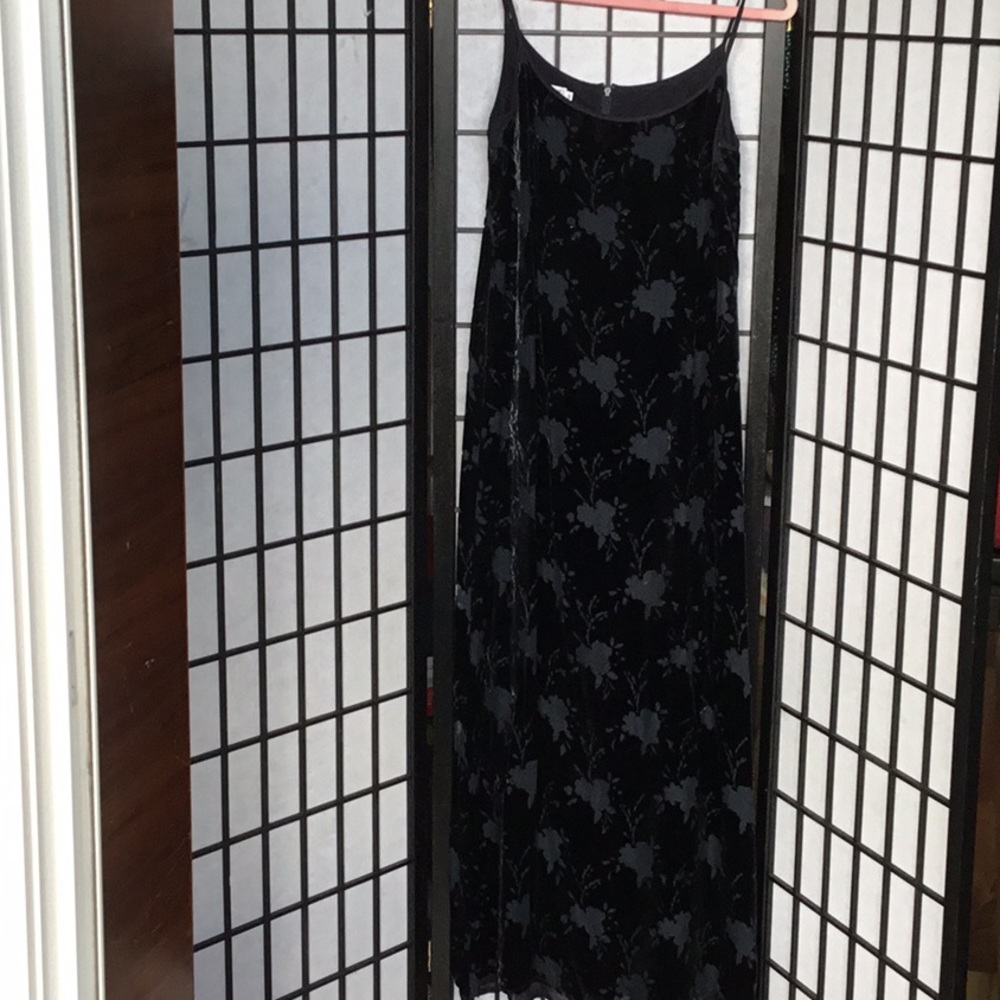 Giorgio Armani black silk/velvet gown